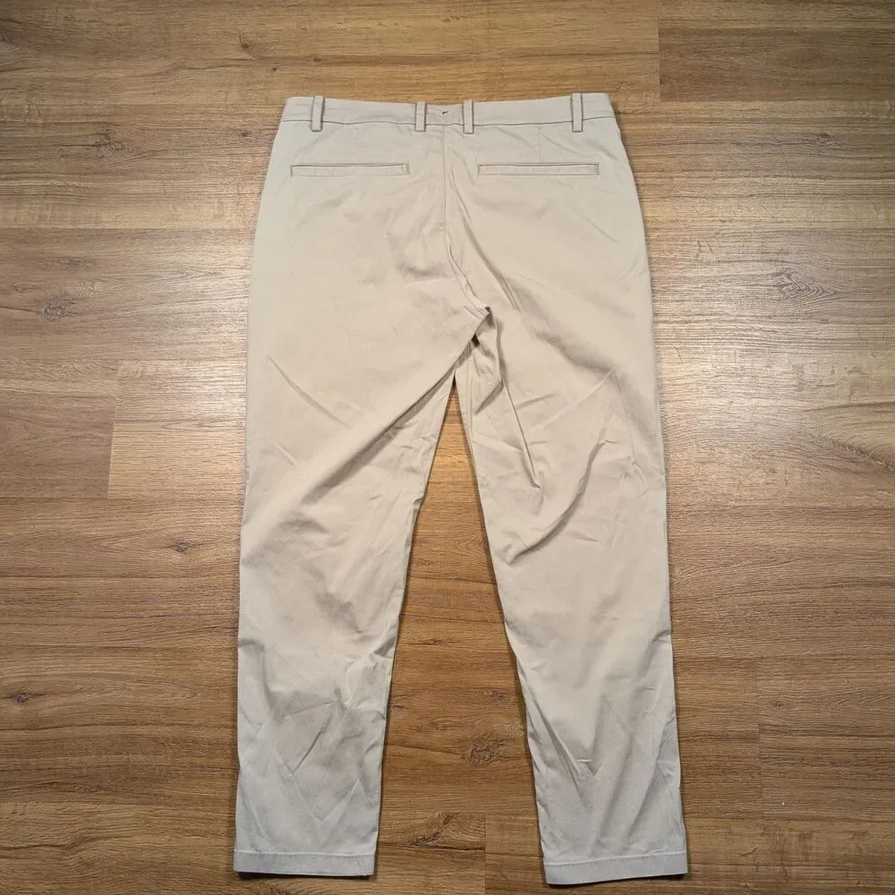 Birddogs Pants Men 36x30(29) Beige Slim Fit Lined Chino Stretch Golf Performance